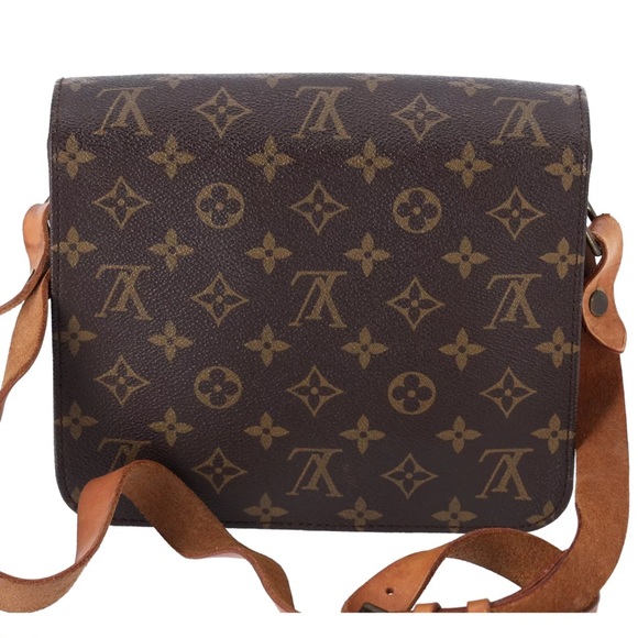 Louis Vuitton Brown Monogram Cartouchiere MM M51253 Shoulder Bag Crossbody - Picture 12 of 13